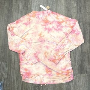 Victoria’s Secret PINK Campus Long Sleeve Tie Dye Pink Ruched Women's T-Shirt